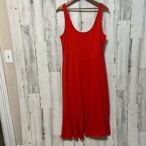 HH98 Burnt orange tank top dress casual slip on soft summer simple large L lg